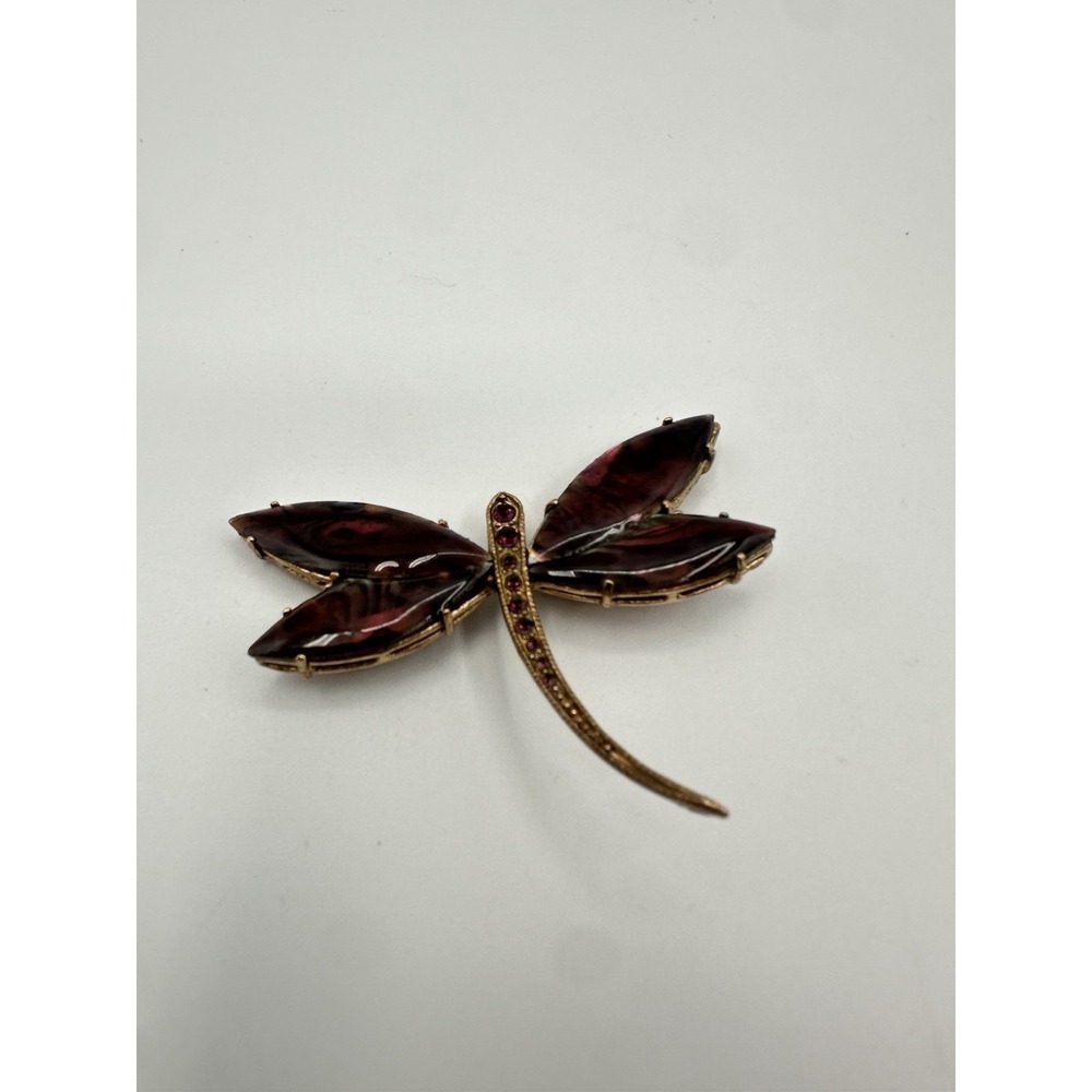 Dragonfly Pin by Lia Sophia  Abalone Mother of Pearl Dragonfly Pin Vintage